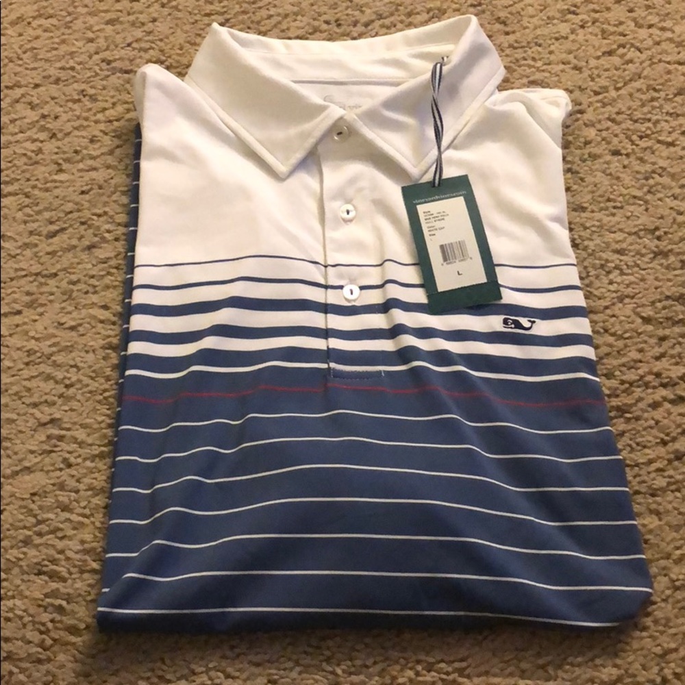 Vineyard Vines Striped Golf Polo Shirt